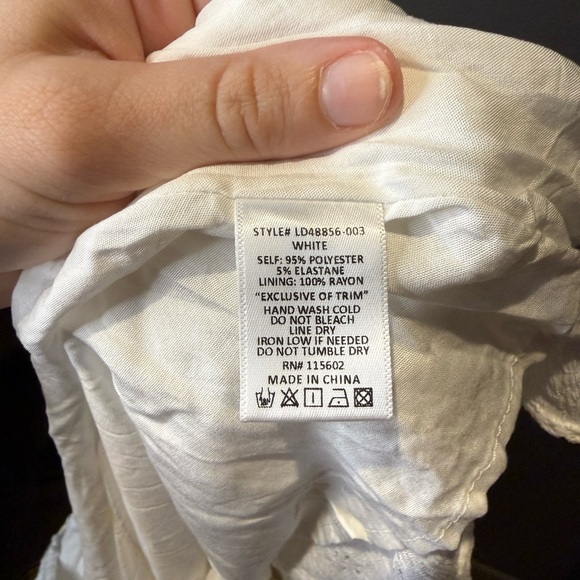 Lush White Textured Lace Dress - Picture 9 of 9